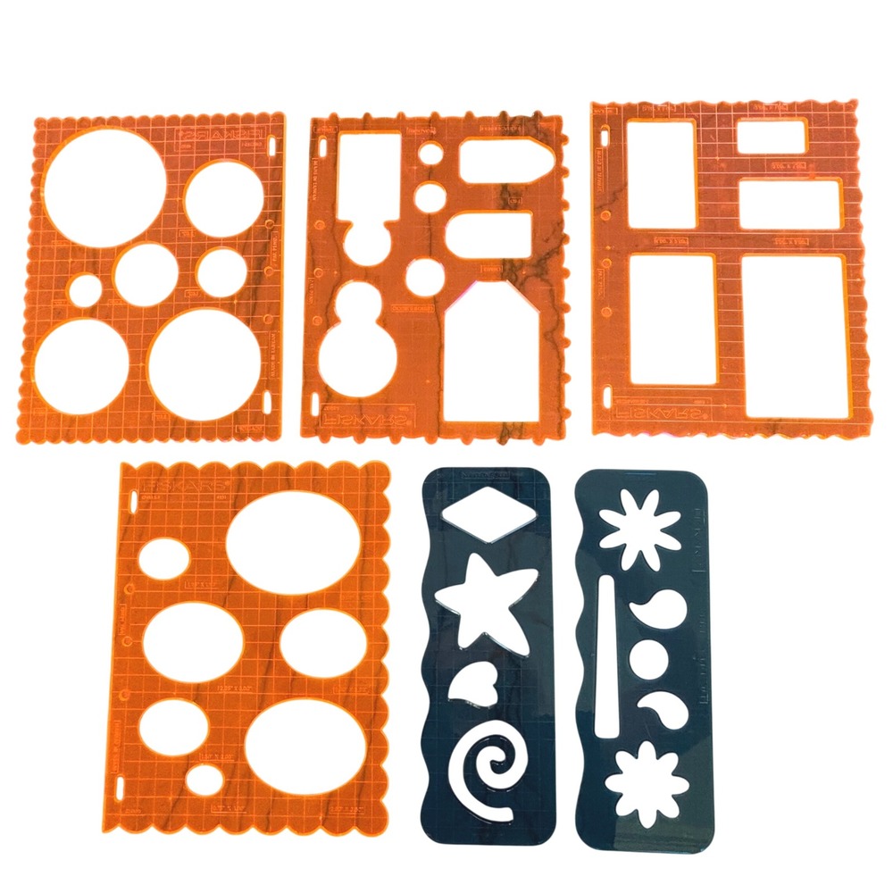 Fiskars Shape Templates Stencils Lot Circles Ovals Rectangles Tags Star